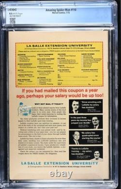 Amazing Spider-Man #110 (1972) CGC 8.5 WHITE 1st Gibbon, Stan Lee Finale