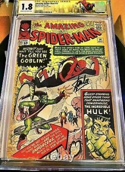 Amazing Spider-Man 14 CGC 1.8 Signed Stan Lee. 1st Appearance Of Green Goblin