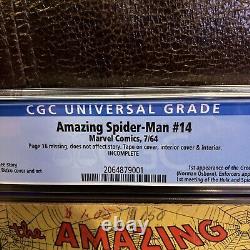 Amazing Spider-Man #14 CGC. 5 1st Appearance Of Green Goblin 1964 Stan Lee