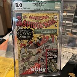 Amazing Spider-Man 14 CGC 8.0 Qualified 1964 Stan Lee Autographed