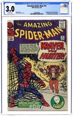 Amazing Spider-Man #15 CGC 3.0 1964 1249550003 1st app. Kraven