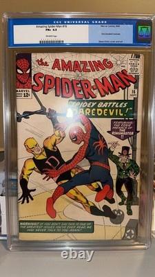 Amazing Spider-Man #16 (1964) CGC 6.5 OW Pages. 1st Daredevil Spider-Man meet