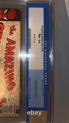 Amazing Spider-Man #16 (1964) CGC 6.5 OW Pages. 1st Daredevil Spider-Man meet