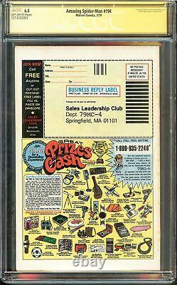 Amazing Spider-Man #194 CGC 6.5 SS Stan Lee, Wolfman, 1st Black Cat Marvel 1979