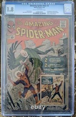 Amazing Spider-Man #2 CGC 1.8 May 1963 1st Appearance of Vulture Key Issue