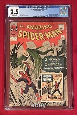 Amazing Spider-Man #2 Steve Ditko Stan Lee CGC Blue Label 2.5 1st App of Vulture