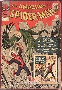 Amazing Spider-Man #2 Steve Ditko Stan Lee CGC Blue Label 2.5 1st App of Vulture