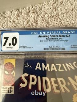 Amazing Spider-Man #22 CGC 7.0 White pgs (1965) Ditko / Lee 1st Princess Python