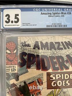 Amazing Spider-Man 24 (CGC 3.5) Mysterio appearance Steve Ditko 1965 Marvel M428