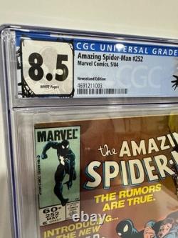 Amazing Spider-Man #252 CGC 8.5 White Pages Newsstand Marvel 1984 Black Suit Amazing Spider-Man #252 CGC 8.5 White Pages Newsstand Marvel 1984 Black Suit