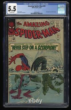 Amazing Spider-Man #29 CGC FN- 5.5 Off White 2nd Appearance Scorpion! Stan Lee