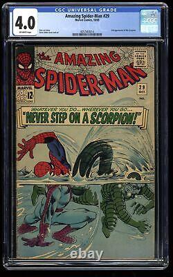 Amazing Spider-Man #29 CGC VG 4.0 Off White 2nd Appearance Scorpion! Stan Lee