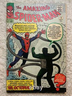 Amazing Spider Man #3 OW-CR Pages 1ST APP. OF Dr. Octopus Decent cover