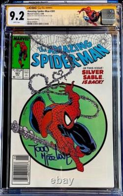 Amazing Spider-Man 301 CGC 9.2 Newsstand Edition Signed by Todd McFarlane