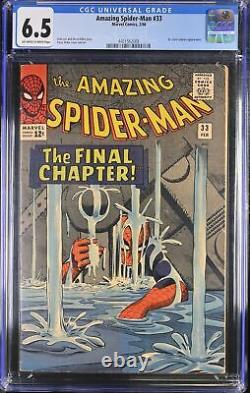 Amazing Spider-Man #33 CGC FN+ 6.5 Classic Cover Stan Lee Ditko! Marvel 1966