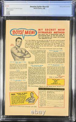 Amazing Spider-Man #33 CGC FN/VF 7.0 Classic Cover Stan Lee Ditko! Marvel 1966