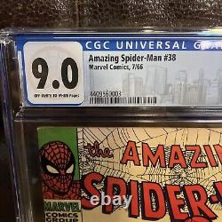 Amazing Spider-Man #38 CGC 9.0 Custom Label Stan Lee Last Steve Ditko Issue