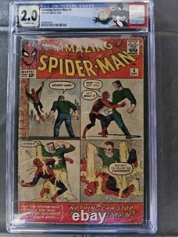 Amazing Spider-Man #4 1963 CGC 2.0 Origin and 1st appearance of Sandman OWithWP
