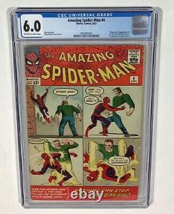 Amazing Spider-Man #4 CGC 6.0 KEY! (1st Sandman! Stan Lee & Ditko!) 1963 Marvel