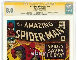 Amazing Spider-Man #40 1966 SS Signed STAN LEE CGC 8.0 Origin Green Goblin KEY