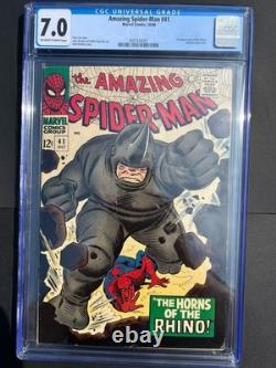 Amazing Spider-Man 41 1966 Marvel Comics CGC F/VF 7.0 1st App Rhino