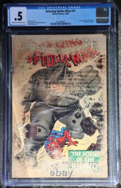 Amazing Spider-Man #41 CGC 0.5 C/OW Pages 1st Rhino Marvel 1966