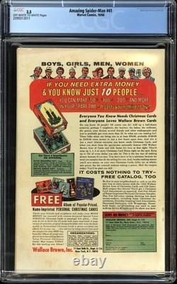 Amazing Spider-Man 41 CGC 3.5 OW-W Pages 1st Rhino Marvel 1966 GradedComic