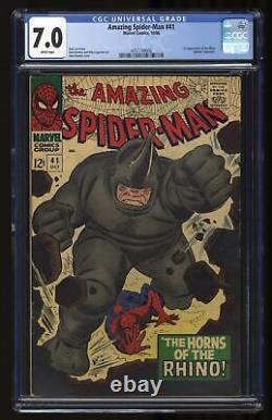 Amazing Spider-Man #41 CGC FN/VF 7.0 1st Appearance Rhino! Stan Lee! Marvel 1966