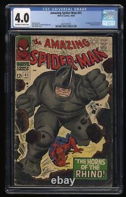 Amazing Spider-Man #41 CGC VG 4.0 1st Appearance Rhino! Stan Lee! Marvel 1966