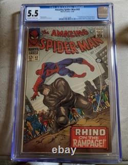 Amazing Spider-Man #43 CGC 5.5 1st Full Mary Jane Cover 2nd Rhino