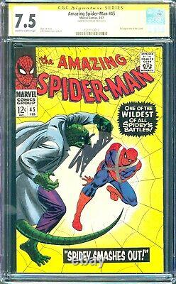 Amazing Spider-Man #45 (1967) CGC 7.5 - O/w to white pgs Stan Lee signed (SS)