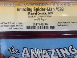 Amazing Spider-Man #583 Obama 1st Print CGC 9.8 Signed By Stan Lee