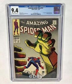 Amazing Spider-Man #67 CGC 9.4 NM KEY! (John Romita art, Stan Lee!) 1968 Marvel