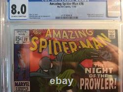 Amazing Spider-Man #78, CGC 8.0, 1st App. Of Prowler, Stan Lee! Silver Age