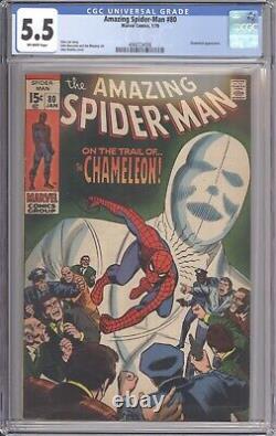 Amazing Spider-Man #80 CGC 5.5 Chameleon Stan Lee John Romita Cover Art