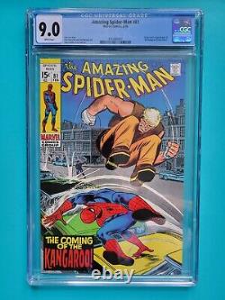 Amazing Spider-Man #81 CGC 9.0 1970 Stan Lee John Romita 1st Kangaroo WHITE Pg