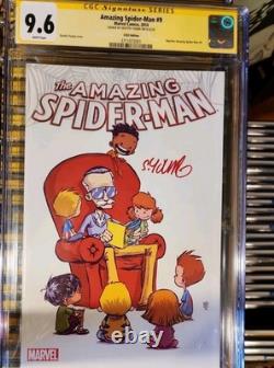 Amazing Spider-Man 9 2014 Skottie Young Stan Lee Variant CGC 9.6 Signed By Young
