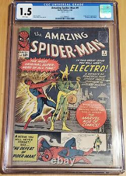 Amazing Spider-Man #9 CGC 1.5 (1964) 1st Appearance Electro Key Issue