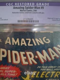 Amazing Spider-Man #9 CGC 3.5 Restored. 1st Electro. Silver Age Key Amazing Spider-Man #9 CGC 3.5 Restored. 1st Electro. Silver Age Key