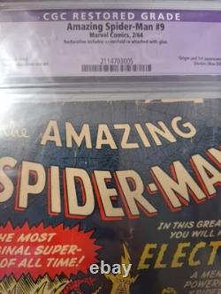 Amazing Spider-Man #9 CGC 3.5 Restored. 1st Electro. Silver Age Key