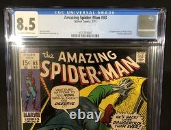 Amazing Spider-Man #93 CGC 8.5 Key 1st Arthur Stacy Prowler 1971 john Romita Sr