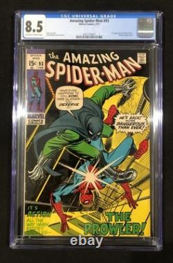 Amazing Spider-Man #93 CGC 8.5 Key 1st Arthur Stacy Prowler 1971 john Romita Sr