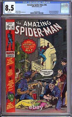 Amazing Spider-Man #96 CGC 8.5 NON-CCA DRUG STORY GREEN GOBLIN 1971 MARVEL
