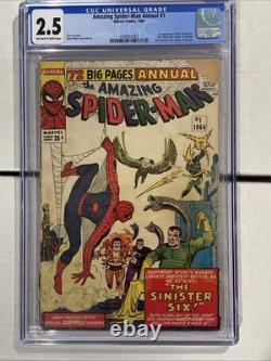 Amazing Spider-Man Annual 1 CGC 2.5 First App Sinister Six Marvel 1964