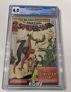 Amazing Spider-Man Annual #1 CGC 4.0 OW Pgs 1st App Sinister Six 1964