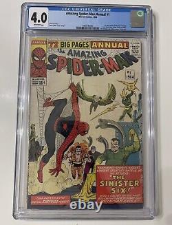 Amazing Spider-Man Annual #1 CGC 4.0 OW Pgs 1st App Sinister Six 1964