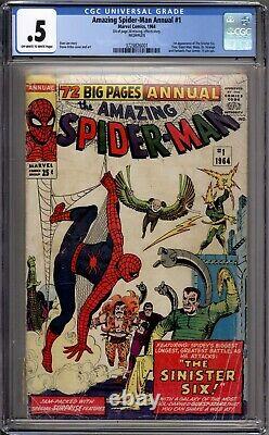 Amazing Spider-Man Annual 1 CGC Graded 0.5 1st Sinister Six Marvel Comics 1964