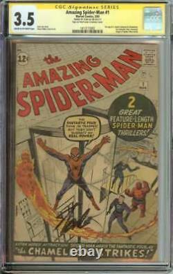 Amazing Spider-man #1 Cgc 3.5 Cr/ow Pages // Signed By Stan Lee