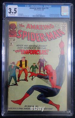 Amazing Spider-man #10? CGC 3.5 OW? 1st Big Man & the Enforcer 1964 Stan Lee