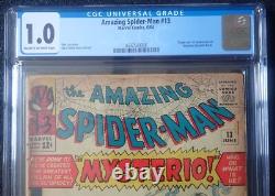 Amazing Spider-man #13? CGC 1.0 MYSTERIO 1st APPEARANCE? 1964 Key book